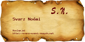 Svarz Noémi névjegykártya